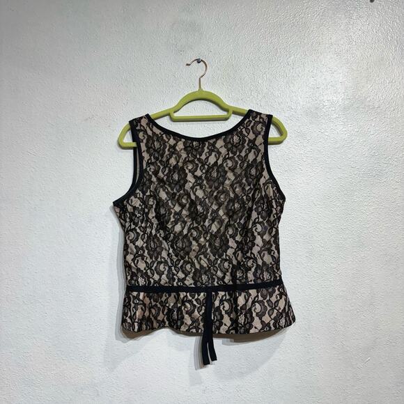 Ultra Dress Black Lace Sleeveless Blouse Sz 14 - Picture 1 of 9